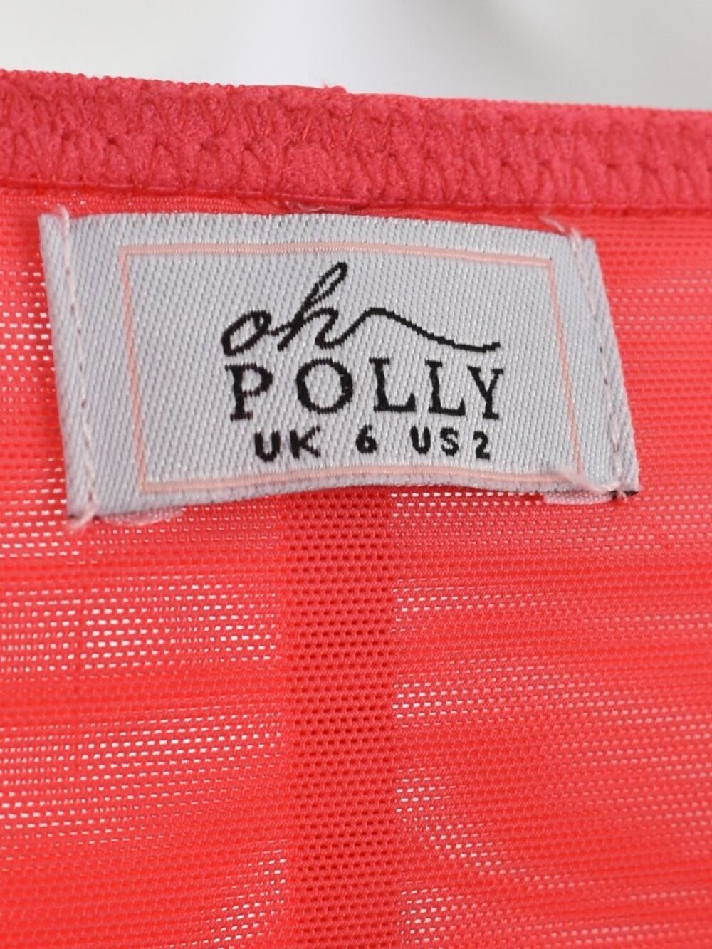Oh Polly One For You Mesh Asymmetric Off Shoulder Mini Dress Pink - 2 - Picture 10 of 10